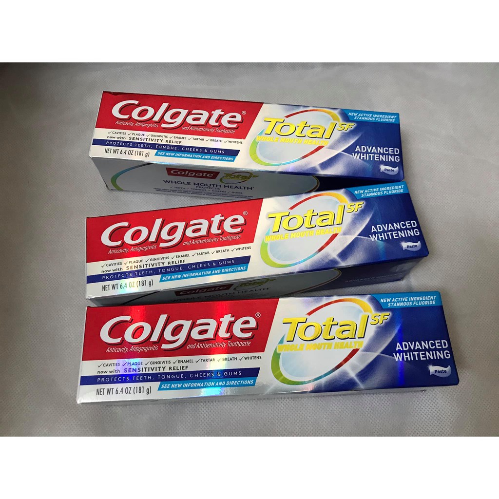 Kem đánh răng trắng sáng Colgate Total Advanced Whitening 113g, 181g xuất xứ Mỹ