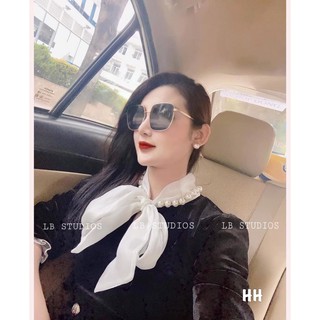 Áo nhung cổ nơ đính hạt