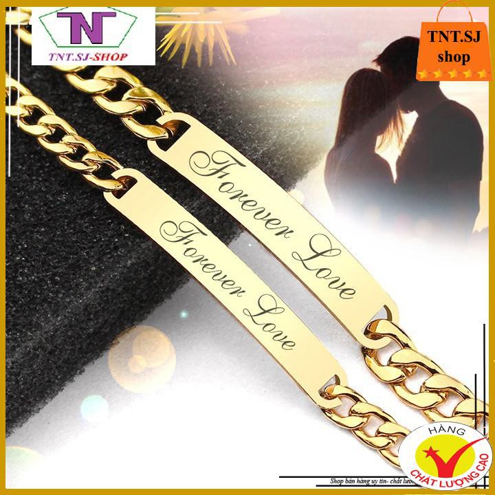 ( HÀNG ĐẸP) LẮC TAY CẶP INOX MẠ VÀNG FOREVER LOVE CỰC ĐẸP CP019