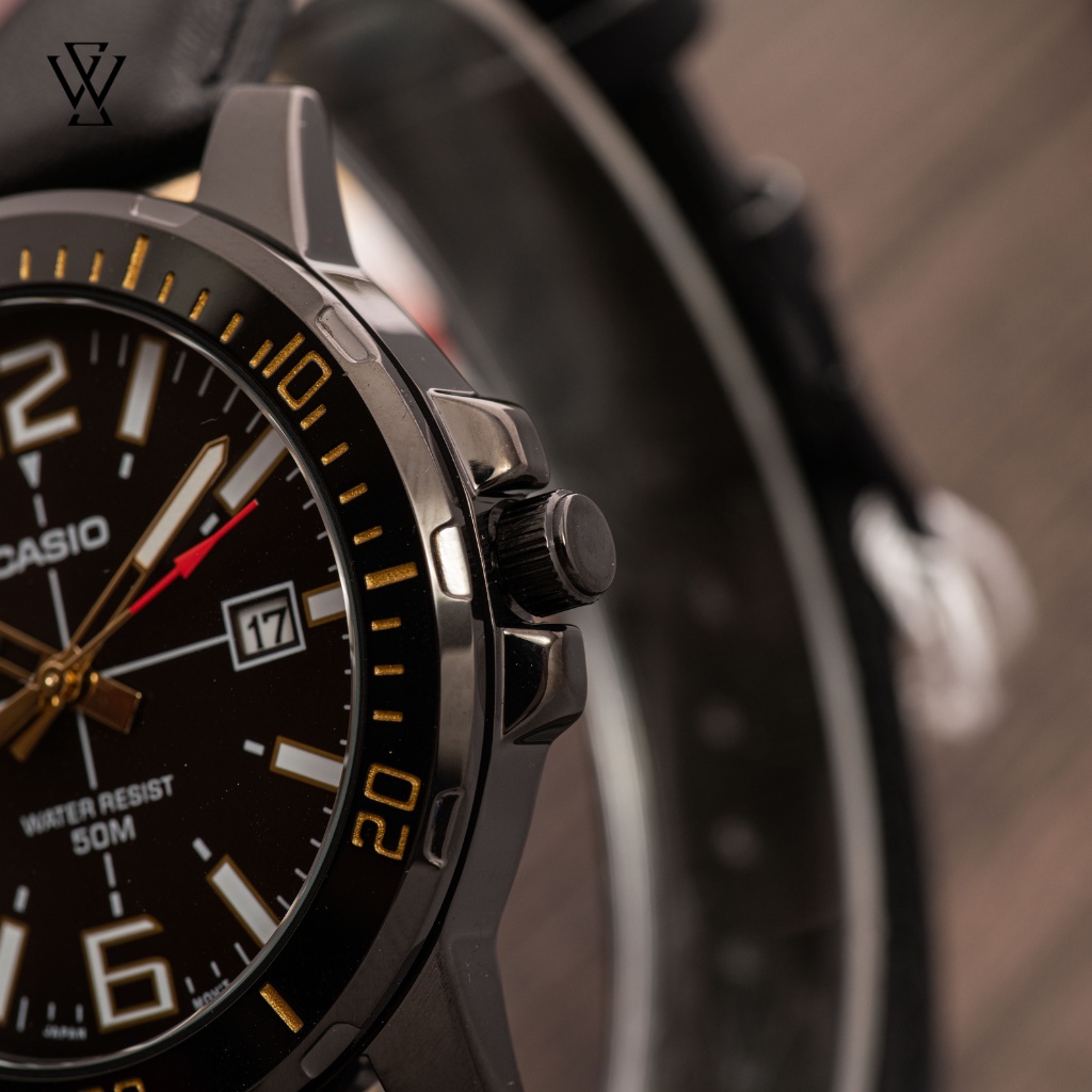 Đồng Hồ Quartz Nam Casio WATCHSTORE MTP-VD01BL-5BVUDF, Mặt Kính Khoáng 45mm, Dây Da Và Vỏ Thép Không Gỉ