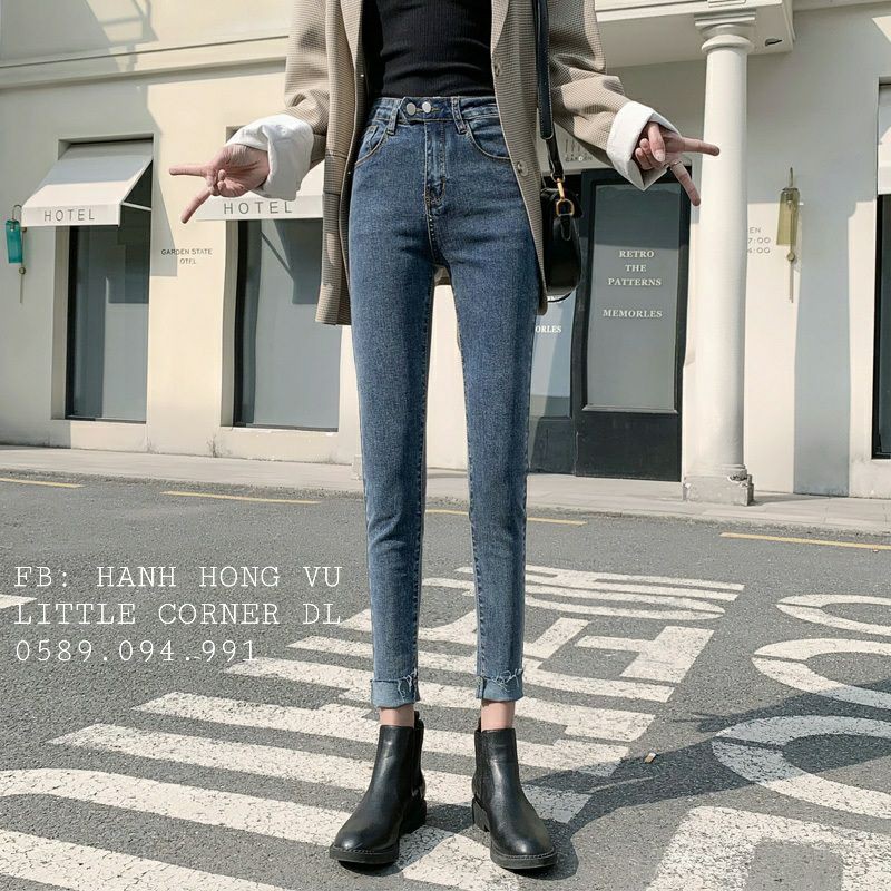 Quần skinny legging jeans topshop ôm trơn basic 2 nút đôi kiểu lưng cao qua rốn form ulzzang quảng châu kèm ảnh thật