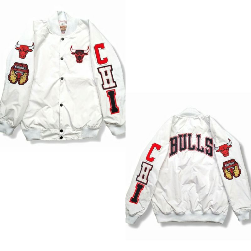 Áo Khoác BOMBER Thêu Chữ Vaporsity BULLS C H I NBA Cho Nam