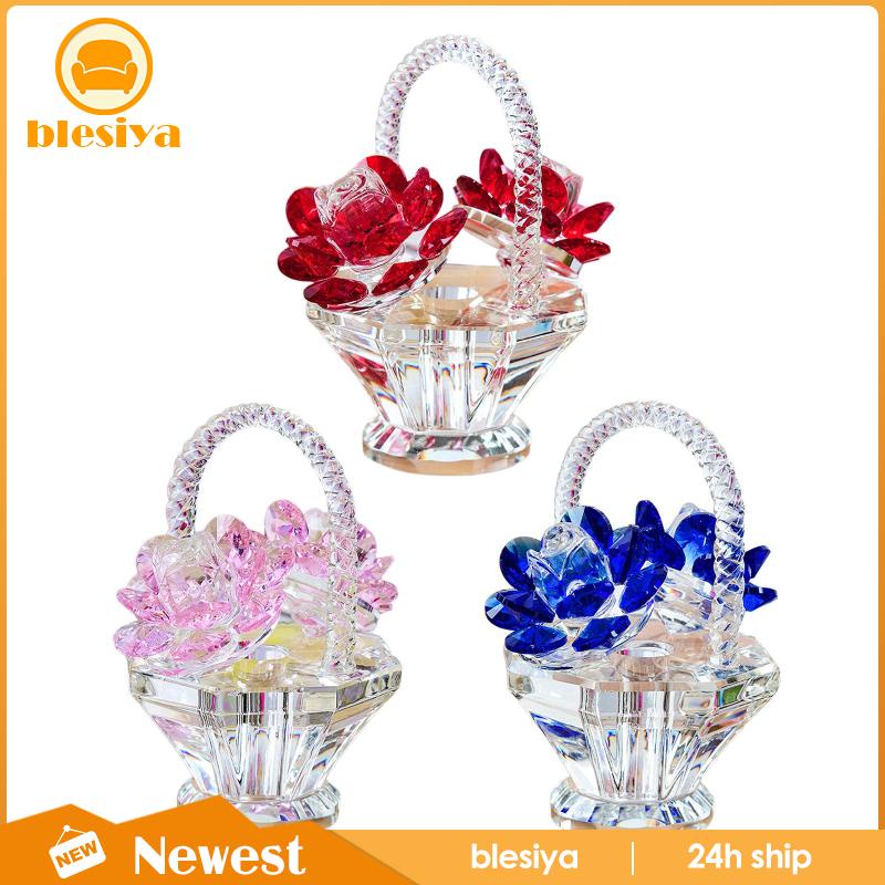 Giỏ Hoa Pha Lê Điêu Khắc Trang Trí Phòng Ngủ