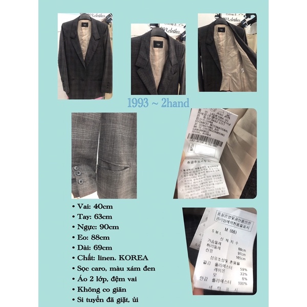 🌿Áo Vest/blazer nam nữ "LeShop" - 2hand, si tuyển KOREA🌿