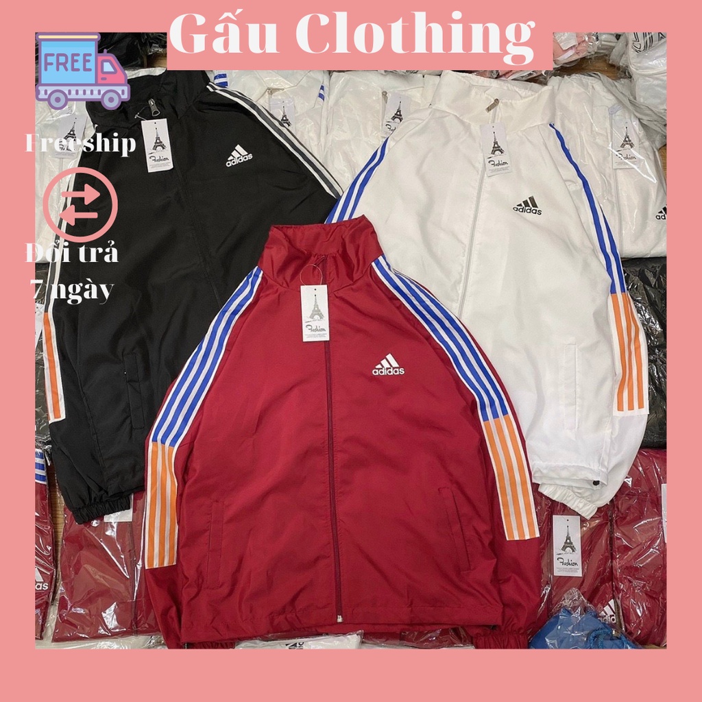 Áo khoác  unisex form rộng- Áo  khoá Adidas SIÊU HOT kẻ sọc,có 4 màu,freesize