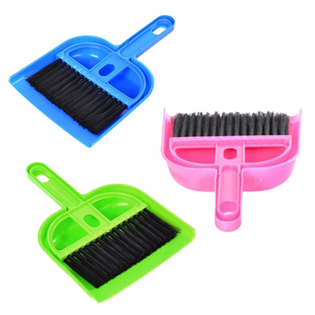 Set 2 chổi kèm ki hốt rác nhựa mini vệ sinh bàn phím máy tính để bàn