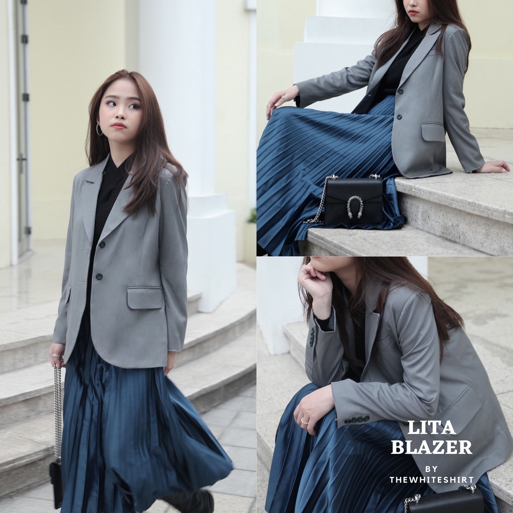 LITA BLAZER - áo blazer trẻ trung thanh lịch màu ghi xám