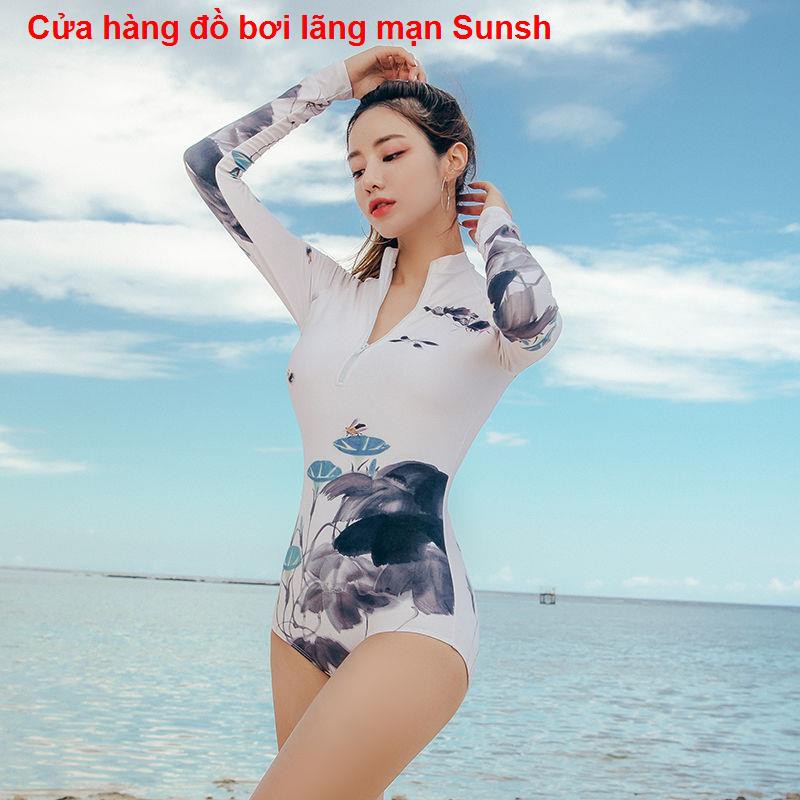voucher thanh toánĐồ bơi Sanqi Tính khí Phụ nữ Phiếu giảm giá dài tay bảo thủ 2020 Vỏ mỏng mới Bụng nóng mùa xuâ