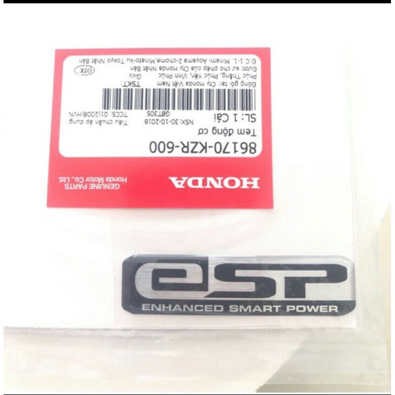 Tem nổi ESP+ESP plus xanh-đen chính hãng honda