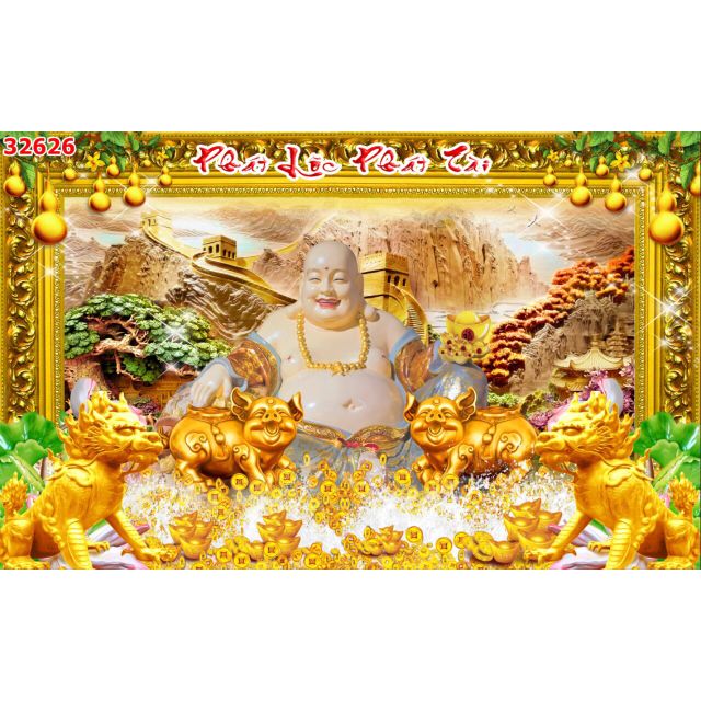 Tranh phật di lặc dán tường