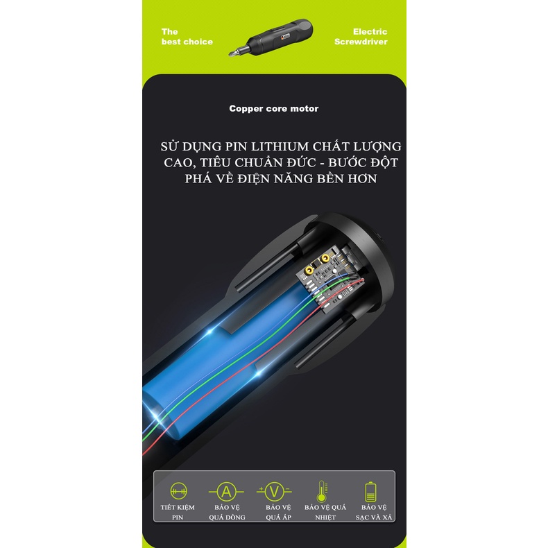 Bộ Tô Vít Điện Đa Năng 3.6V, Sạc Điện Bằng Cổng USB, Máy Khoan Vặn Vít – – Một Sản Phẩm Của Zhipu