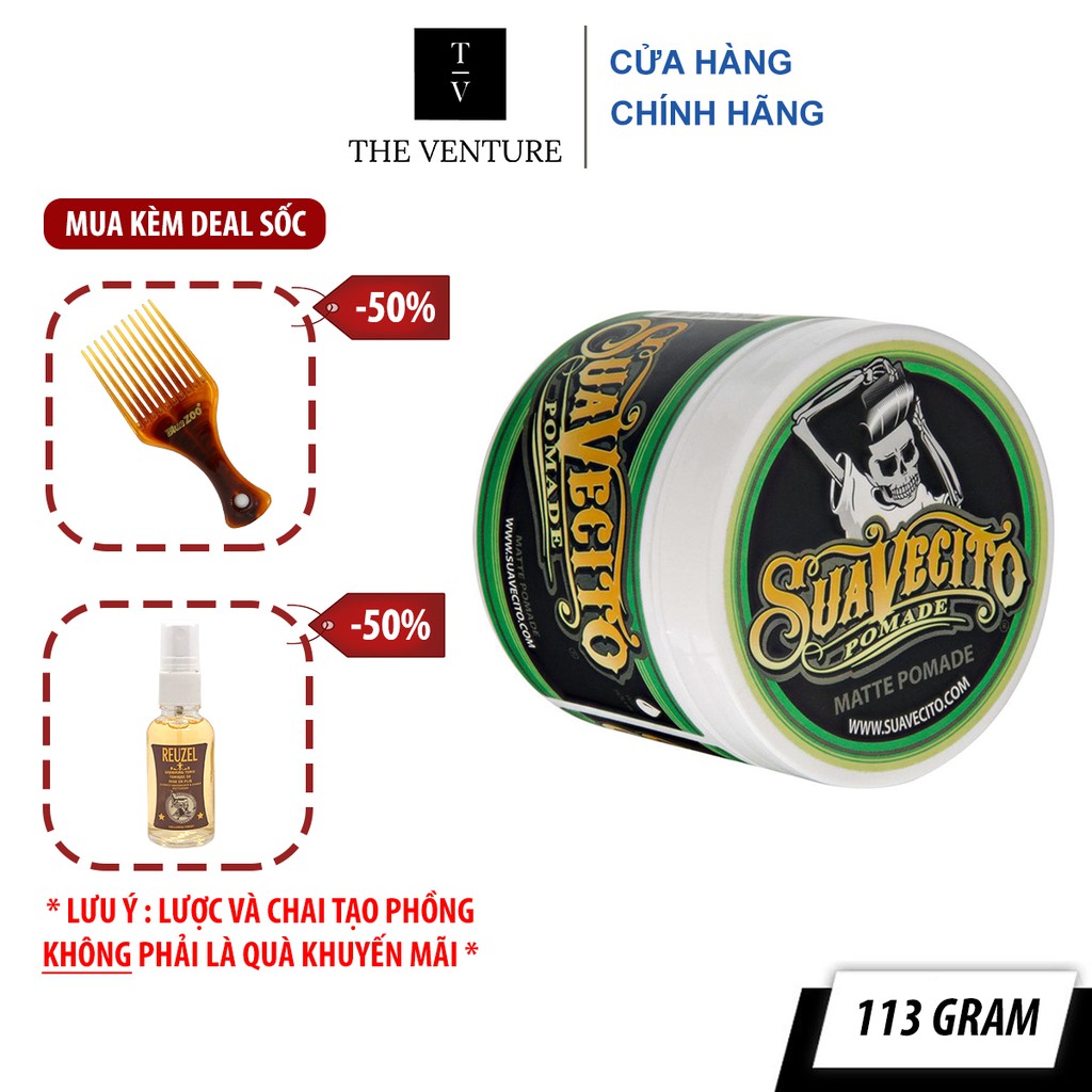 Sáp Vuốt Tóc Nam Suavecito Matte Pomade Chính Hãng - 113 Gram