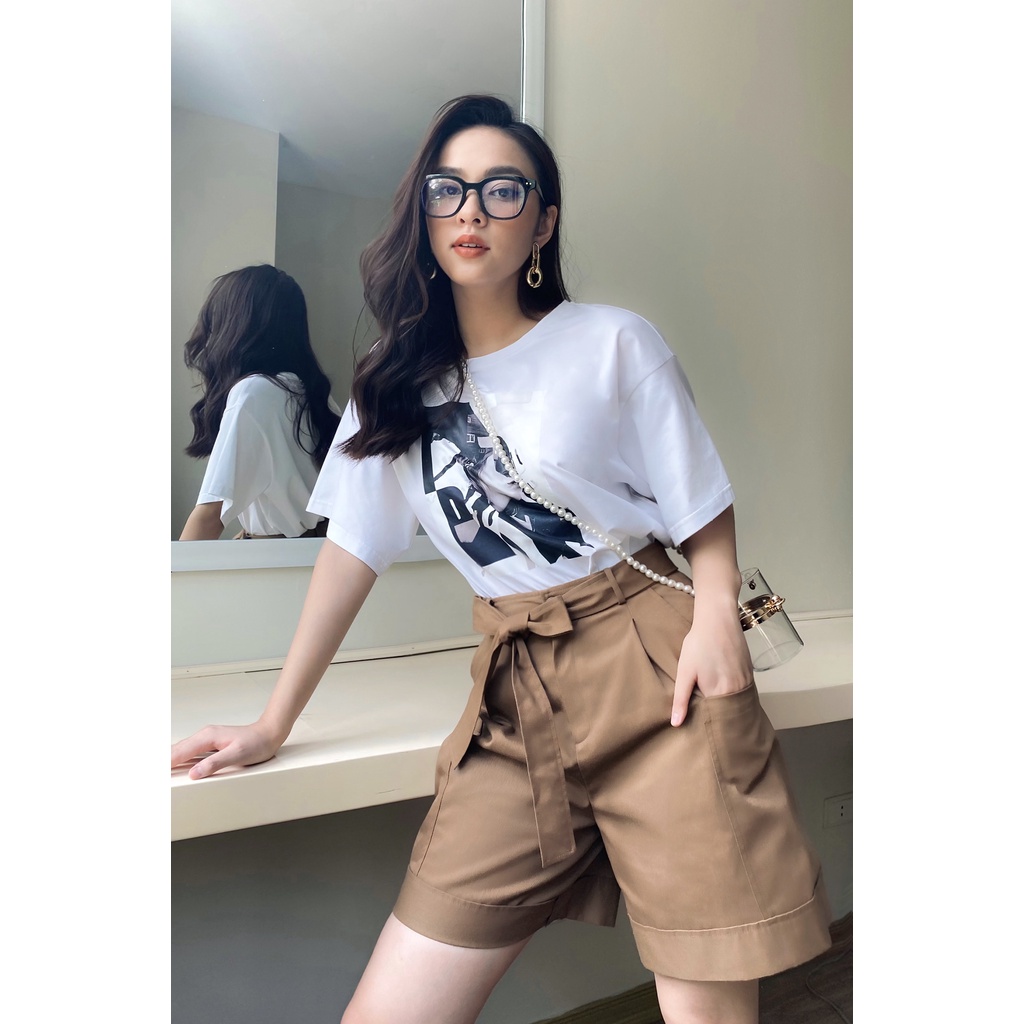Quần short kaki túi hộp màu nâu LADY ME by Eva de Eva 21AQSO002N