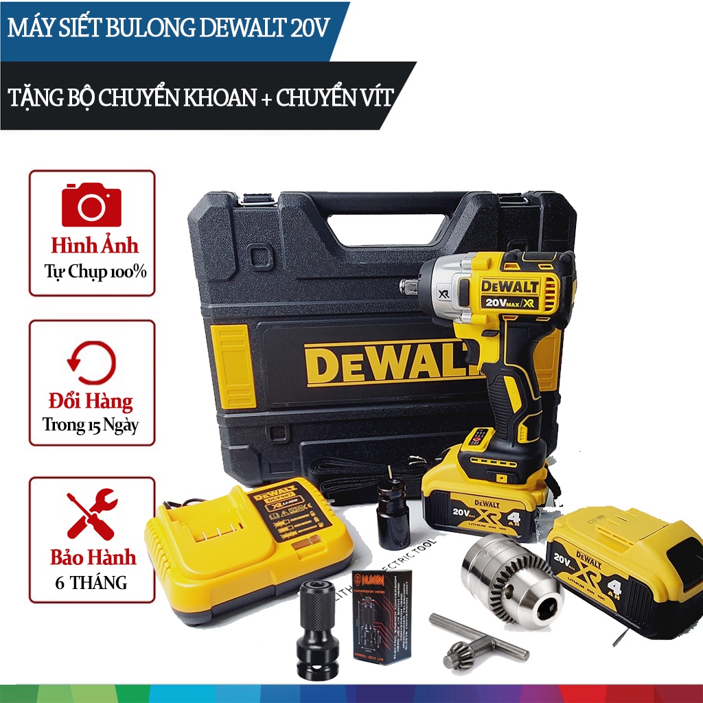 Máy Siết Bulong Dewalt 20V MAX DCF 887 Tặng Bộ Chuyển Khoan và Bộ Chuyển Vít