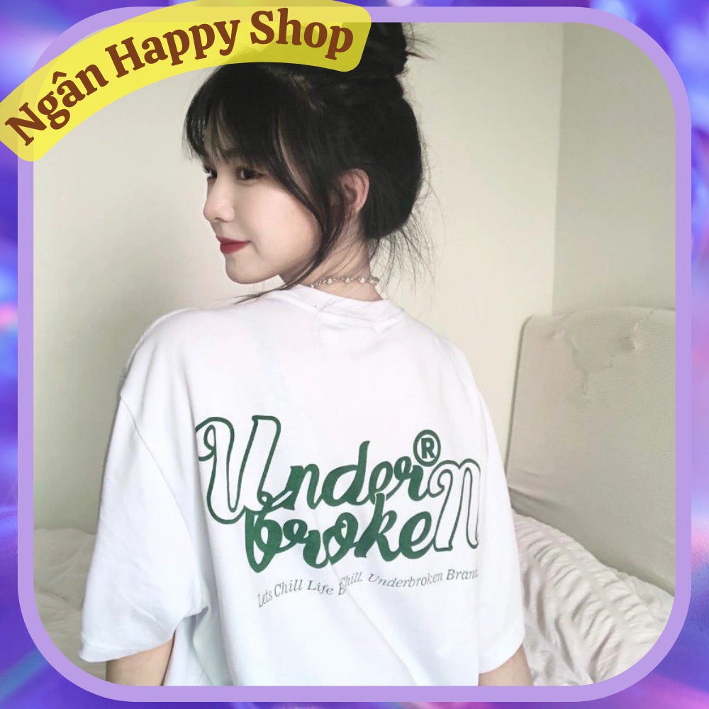 AT088 - Áo thun nam nữ cổ tròn UNDERBROKEN - áo phông unisex tay lỡ, from rộng dành cho các cặp đôi, bạn thân, gia đình