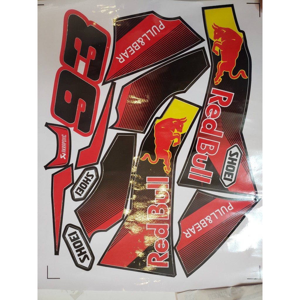 Tem decal dán nón Fullface Agu Red Bull