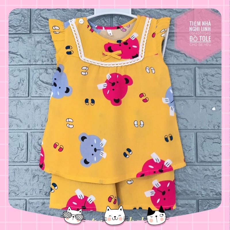 Đồ bộ bé gái - tole lanh quần đùi ngắn tay cánh tiên - Tiệm nhà Nghi Linh.