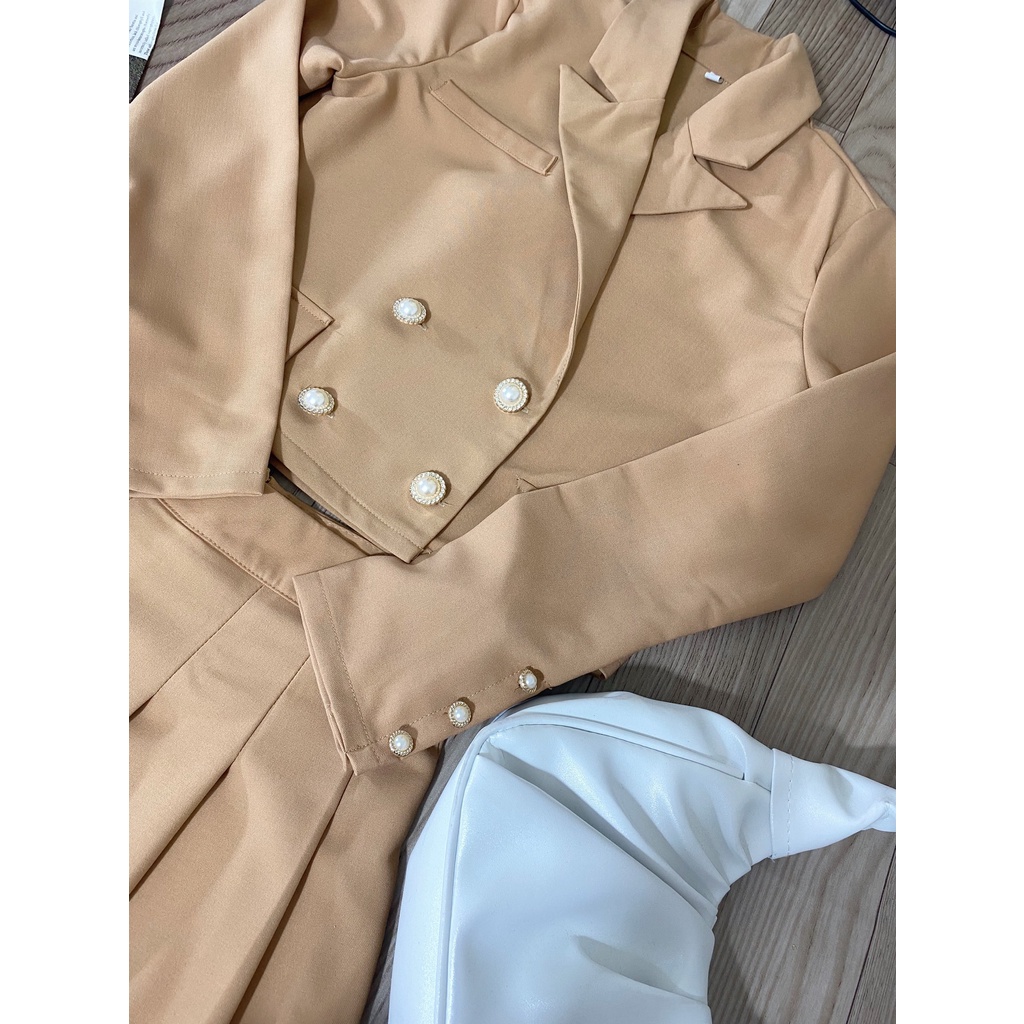 Set váy áo croptop, set vest chân váy, set tiểu thư chân váy xếp ly xinh phong cách Hàn | BigBuy360 - bigbuy360.vn