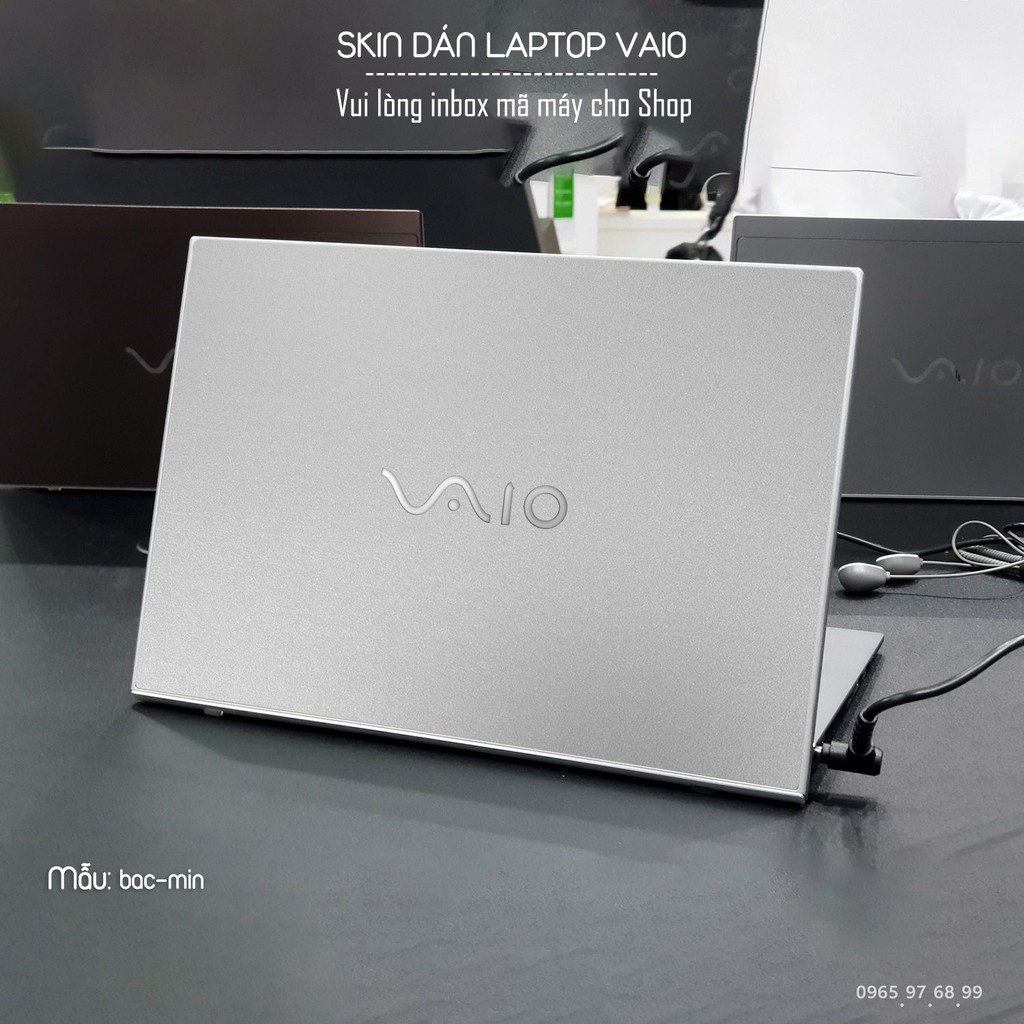 Skin dán Laptop Sony Vaio in hình Aluminum Chrome bạc mịn (inbox mã máy cho Shop)