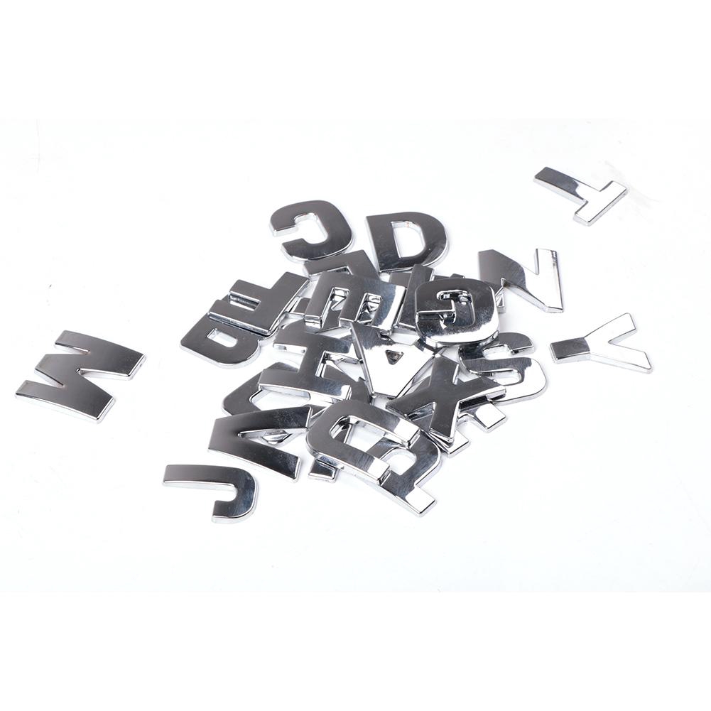🎉 SD DIY 3D Kim loại Bảng chữ cái Nhãn dán Biểu tượng Xe Huy hiệu Bạc (A-Z & 0-9) | BigBuy360 - bigbuy360.vn