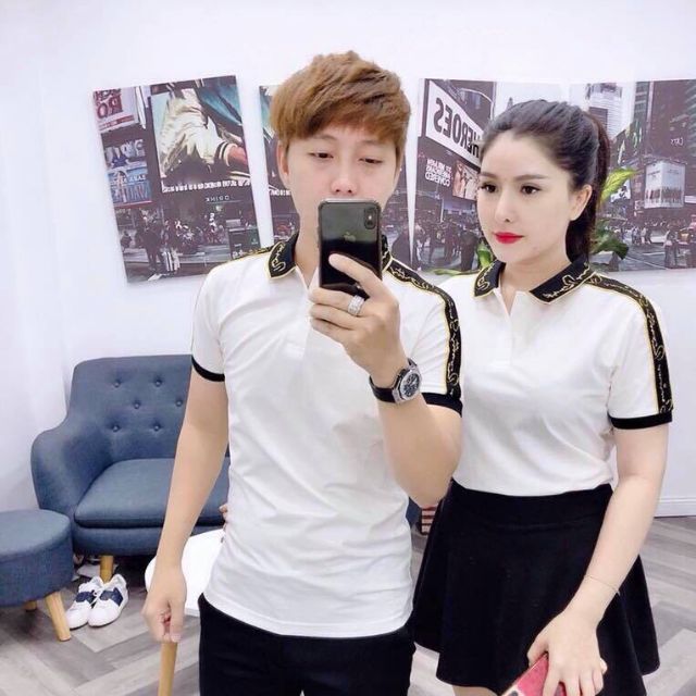 Áo cặp có cổ bo tay y hình nhé