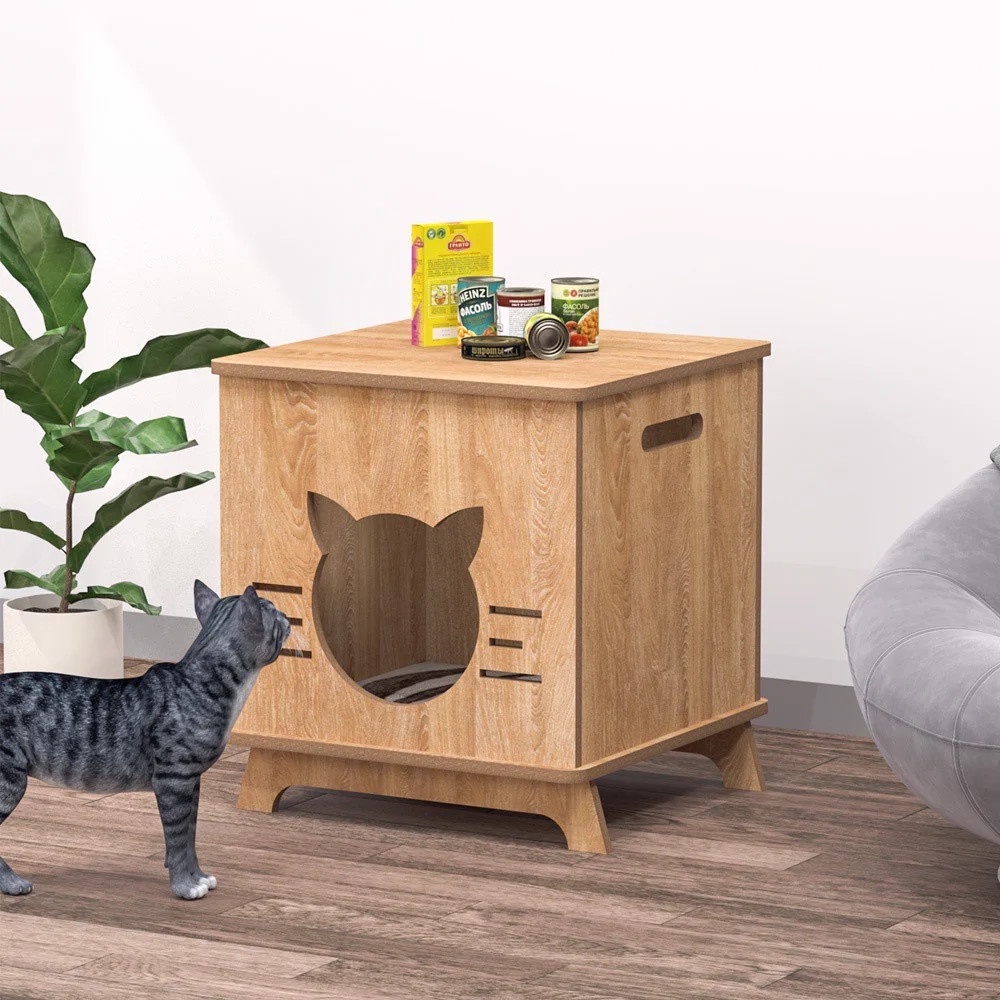 Nhà gỗ cho thú cưng cao cấp có thể tháo rời gấp gọn, làm sạch dễ dàng GP210