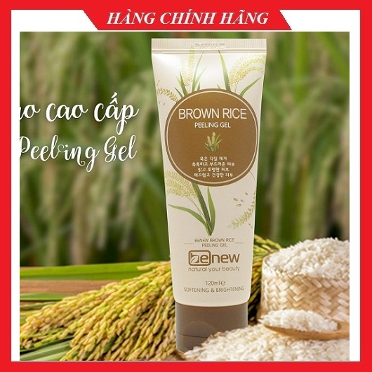 Combo 2 Tuýp Tẩy Da Chết Tinh Chất Gạo BENEW RICE PEELING GEL Trắng Da, Xóa Mụn Hàn quốc 120ml/Tuýp
