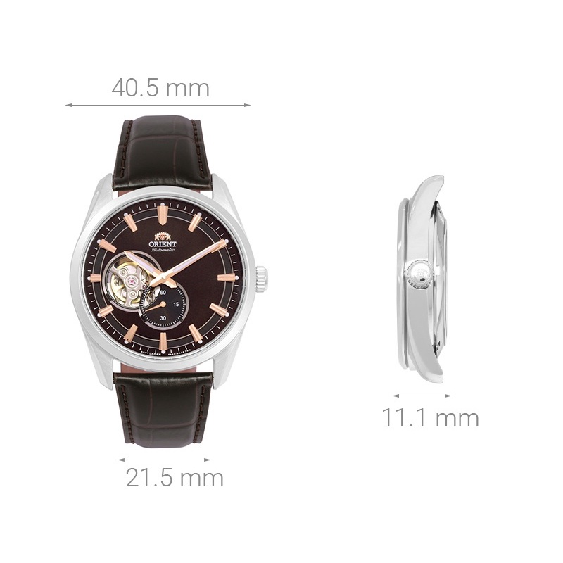 Đồng hồ Orient Nam chính hãng Open Heart RA-AR0005Y10B dây da  41mm