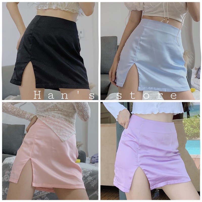 CHÂN VÁY LỤA XẺ TÀ (ẢNH THẬT)