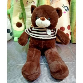 🐻🐻 Gấu Teddy áo len và ôm tim lông xoắn hoa hồng và lông chỉ .80cm