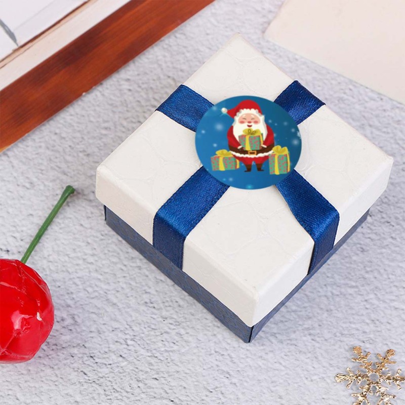 500pcs/roll Round 8 Designs Merry Christmas Thank You Stickers Seal Labels for Envelope Cards Baking Gift Package Scrapbooking Decoration