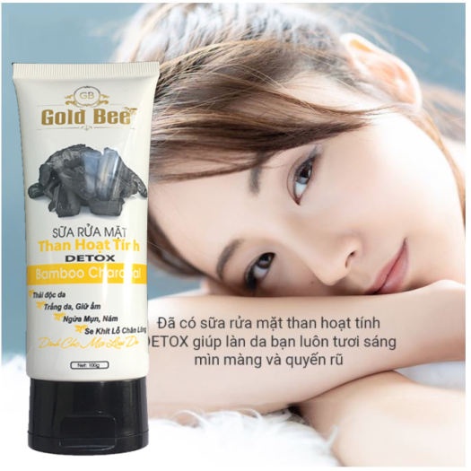[THẢI ĐỘC DA] SỮA RỬA MẶT THAN HOẠT TÍNH DETOX Gold Bee 100g- Tongkhohuyhoang168
