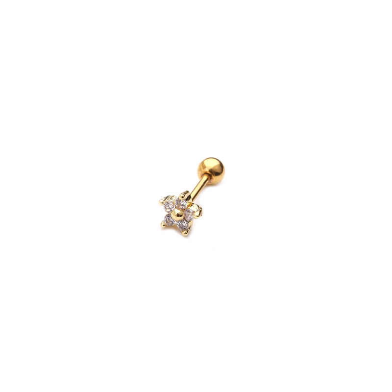 Khuyên Tai Hình Hoa Đính Đá Zircon Nhân Tạo Xinh Xắn Dài 6cm
