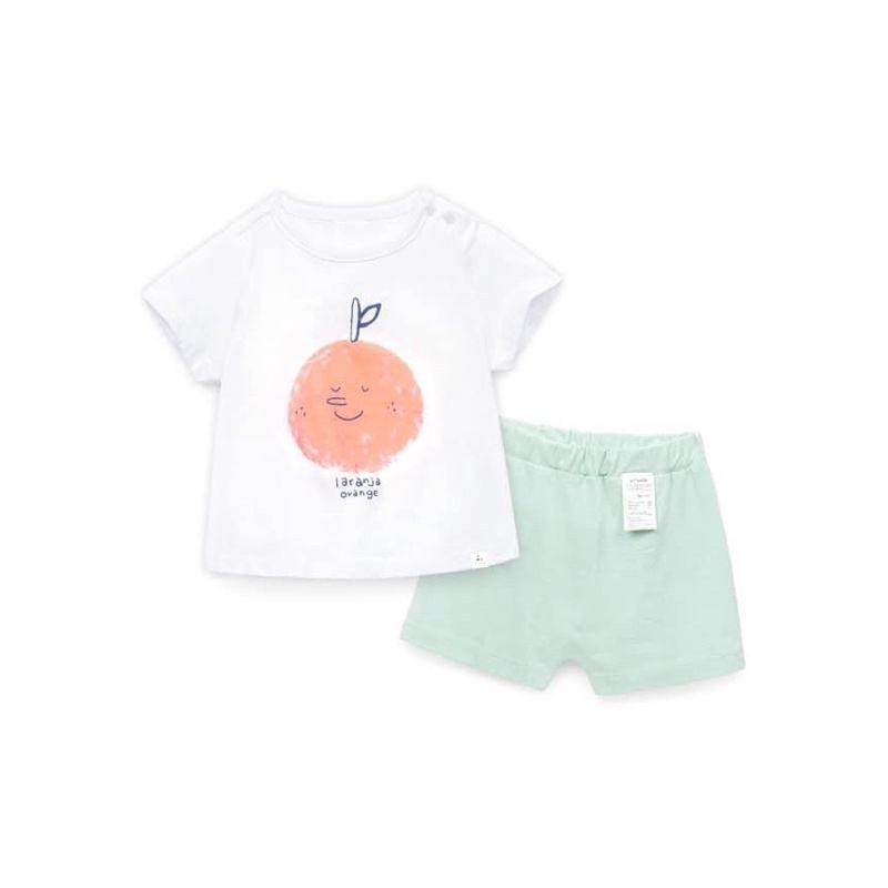Bộ cotton cho bé trai bé gái cam xuất Hàn
