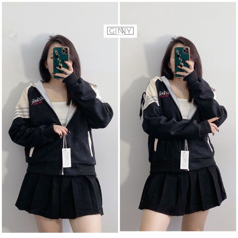 Áo Khoác Nhung Da Lộn Manik Nice️  | Áo Khoác Có Nón | Khoác Nữ Da Lộn | 2 Lớp Mềm Mịn | Freesize | BigBuy360 - bigbuy360.vn