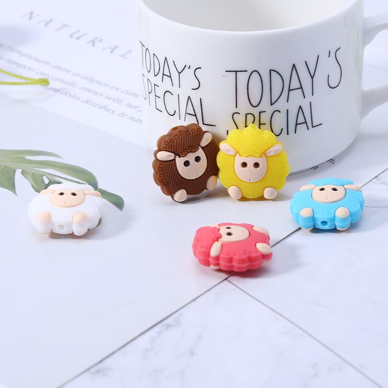 Lục Lạc Silicone Hình Chú Cừu Thân Thiện Với Môi Trường Cho Bé Mọc Răng