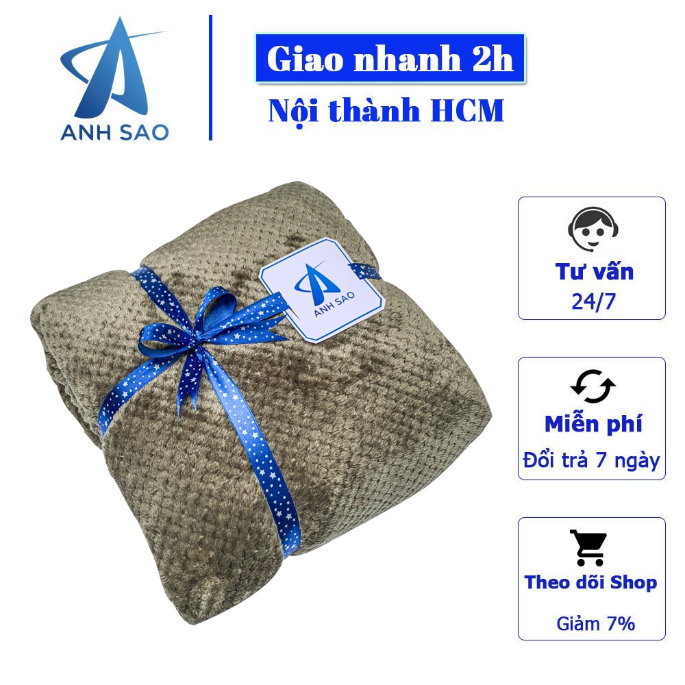 Mền lông cừu Thái Lan cao cấp Ánh Sao 1m7 x 2m - Vân Hạt Bắp - Mền ngủ / Mền văn phòng hiện đại