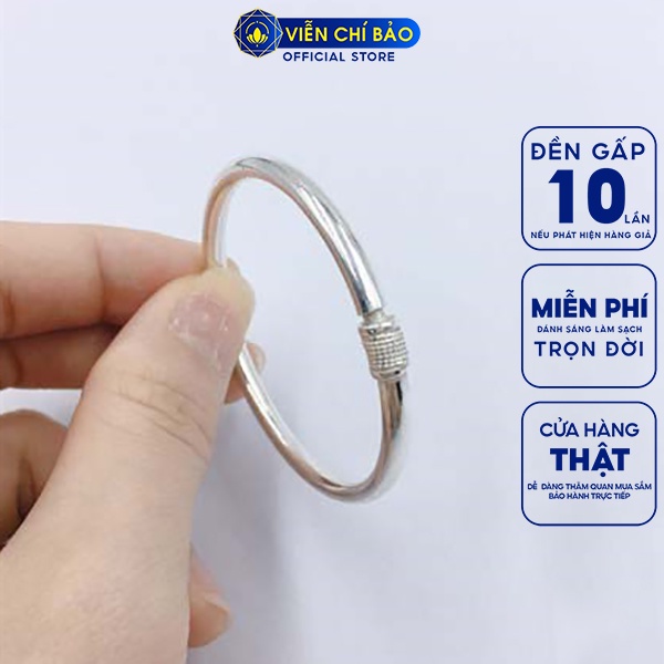 Lắc tay bạc trơn trẻ em kid chất liệu bạc S925 quà tặng thôi nôi đầy tháng Viễn Chí Bảo L400153