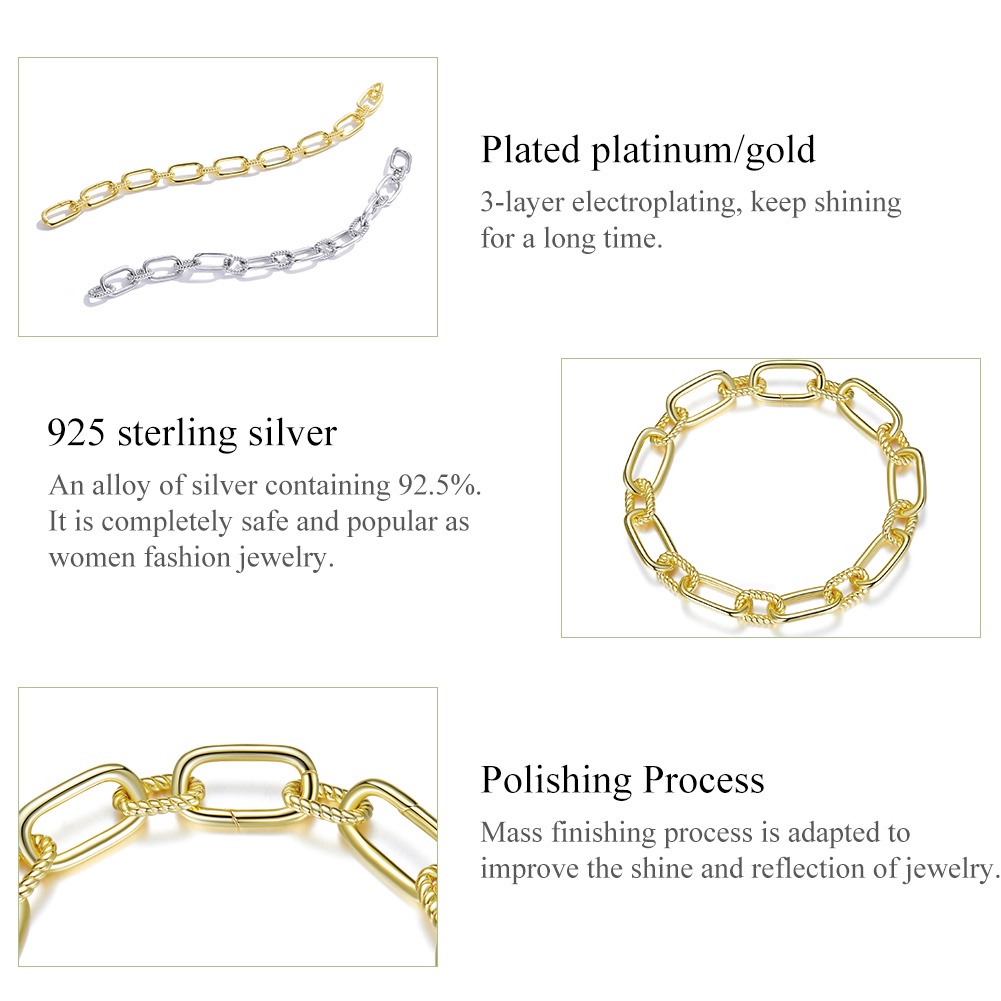 Vòng đeo tay bamoer BAMOER Bạc 925 đa kiểu dáng sang trọng cao cấp