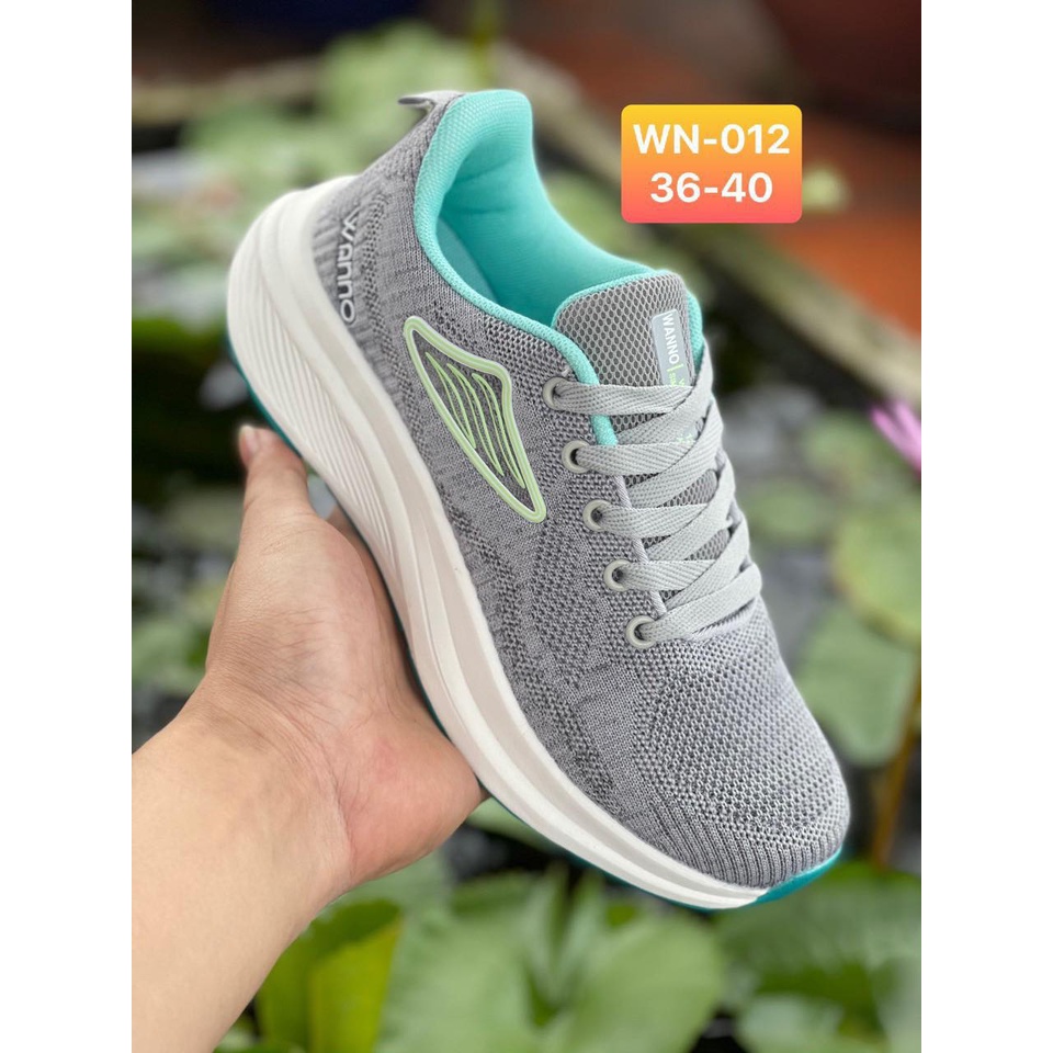 Giày thể thao chính hãng wanno 12 xám xanh, xám hồng