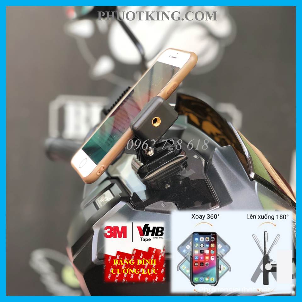 Kẹp điện thoại xe máy gắn lên màn hình xe ( shipper, xe ôm công nghệ dùng)