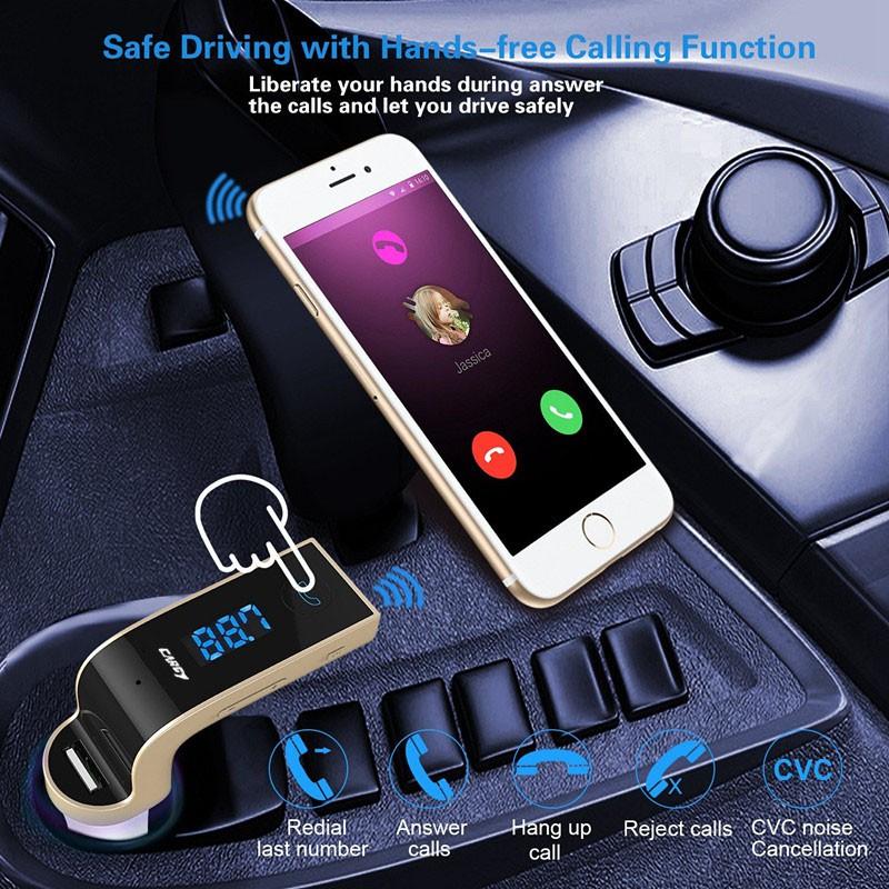 Tẩu Sạc G7 Kiêm Máy Nghe Nhạc Mp3 Kết Nối Bluetooth G7 Cho Xe Hơi