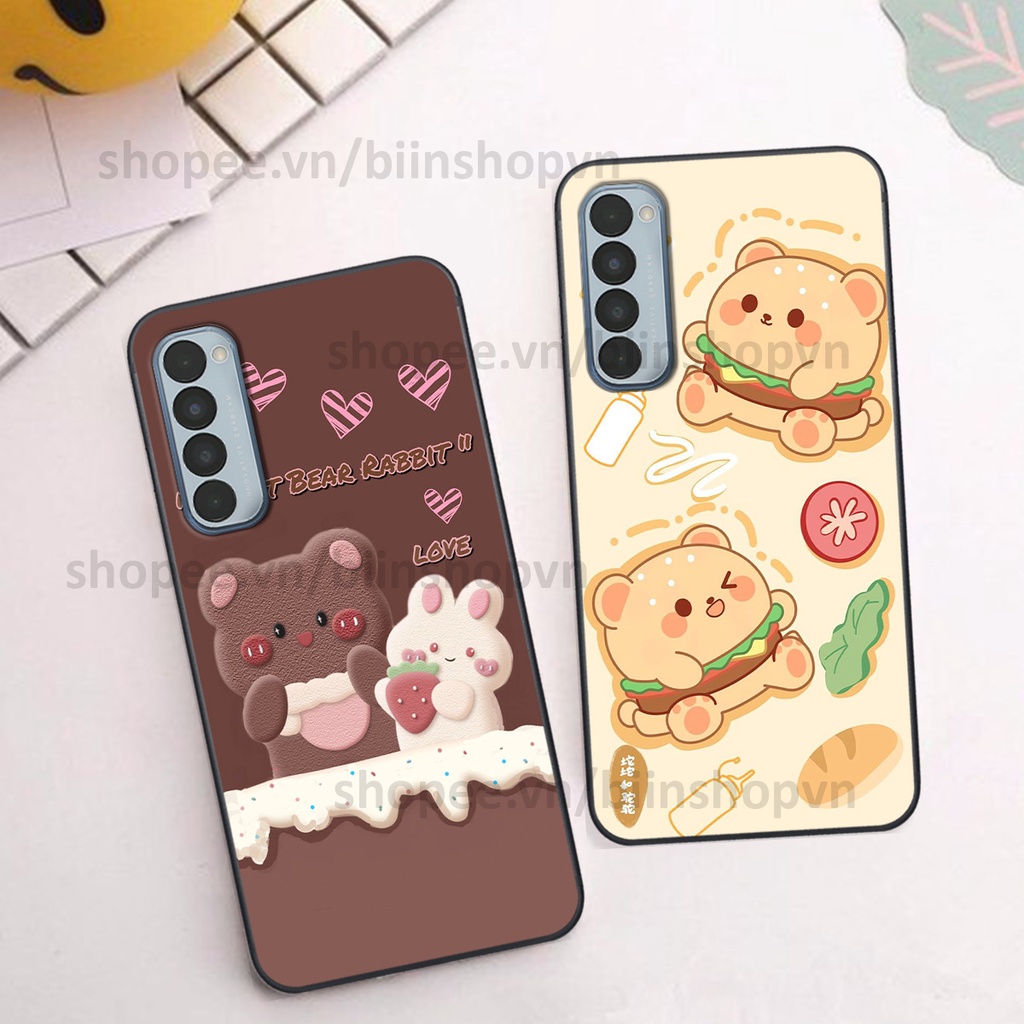 Ốp Oppo Reno4 / Reno4 Pro / Reno 4 in hình gấu chocolate kẹo ngọt siêu đẹp siêu xinh