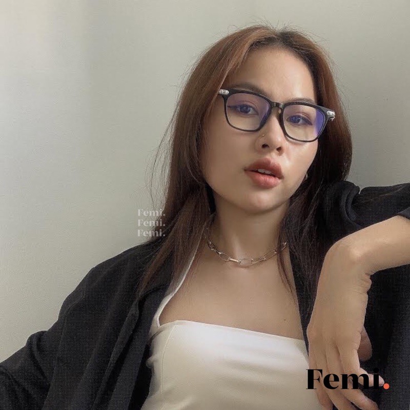 Gọng kính vuông nam nữ Femi Nash chính hãng mắt kính cận cao cấp