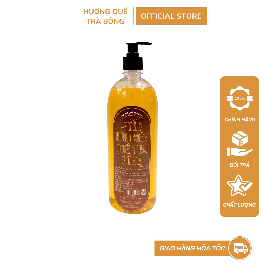 Nước Rửa Chén Quế 1000ml Hương Quế Trà Bồng