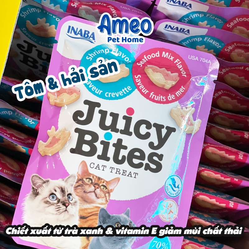 Inaba Juicy Bites cat treat, bánh thưởng mềm bổ sung dinh dưỡng cho mèo, snack thưởng juicybites