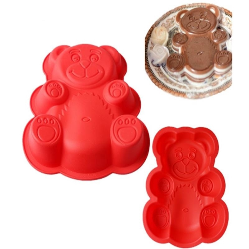 Khuôn Làm Bánh Không Độc Hại Hình Gấu 3d
