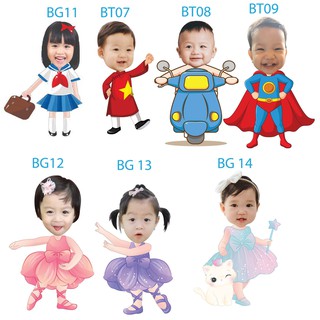 Hình chibi sinh nhật cho bé cao 40cm