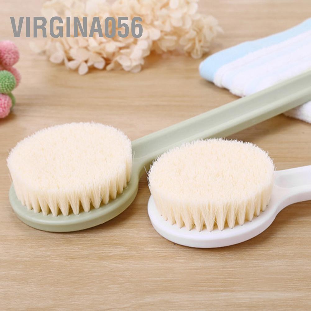 Virgina056 Long Handle Soft Hair Bath Brush Skin Deep Cleaning Exfoliating Body Scrubber Shower