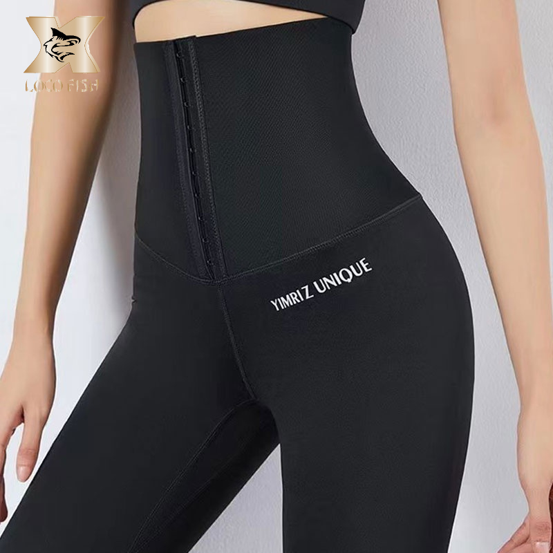 Quần legging thể thao LOCO FISH eo cao chất liệu nhanh khô cao cấp cho nữ